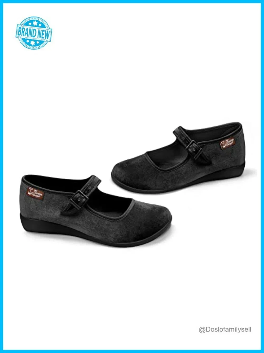 Velvet Mary Jane Statement Flats Cushioned Arch Support Vegan